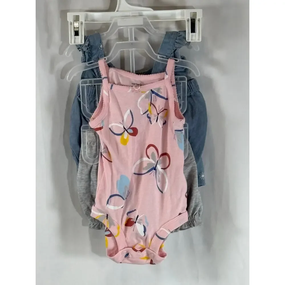 Carter's Girls 4 Piece Diaper Cover Set, Blue/Pink, Sz 6 mo, NWT